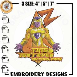 golden frieza embroidery design, dragonball embroidery,embroidery file, anime embroidery, anime shirt, digital download.