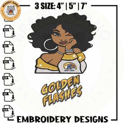 golden flashes girl embroidery design, ncaa embroidery, embroidery design, logo sport embroidery,sport embroidery.jpg