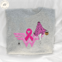 halloween cancer awareness embroidery design, breast cancer pink ghost halloween cancer embroidery machine file, pink gh