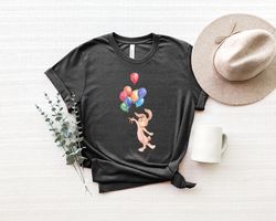 easter bunny shirt, bunny with balloons shirt, kids easter shirt, cute easter shirt, easter shirt for women, bunny shirt
