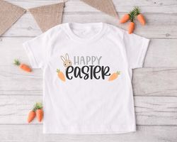 happy easter shirt, easter shirt, bunny shirt, carrot shirt, easter family matching shirt, easter kids shirt, kids easte