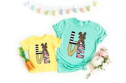 love bunny shirt, easter love bunny shirt, easter shirt, leopard bunny shirt, mommy kids matching shirt bunny shirt, cut