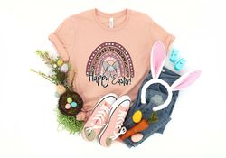 rainbow happy easter shirt, rainbow easter shirt, easter bunny shirt, cute easter shirt, cute bunny shirt, easter family