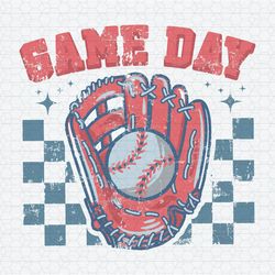 Checkered Game Day Baseball SVG