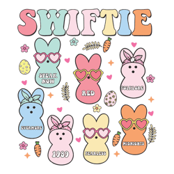 Swiftie Bunny Taylor Albums Svg File, Bunny Easter Svg