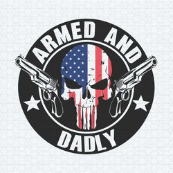 retro skull gun armed and dadly svg