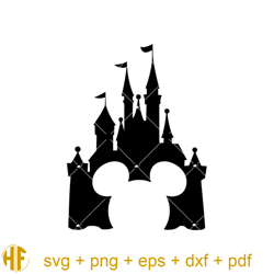 disney castle svg, walt disney and mickey mouse svg, disney