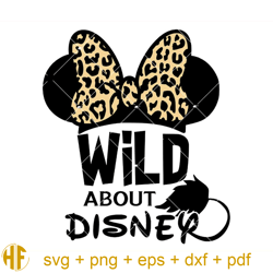 wild about disney svg, animal kingdom svg, minnie mouse svg