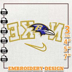 nfl baltimore ravens, nike nfl embroidery design, nfl team embroidery design, nike embroidery design, instant download 4