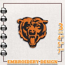 nfl chicago bears, nfl logo embroidery design, nfl team embroidery design, nfl embroidery design, instant download