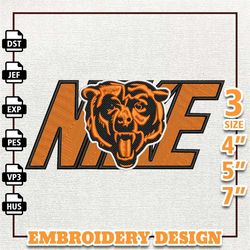 nfl chicago bears, nike nfl embroidery design, nfl team embroidery design, nike embroidery design, instant download