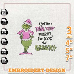 i'm 100 that greench embroidery design, christmas green monster embroidery design, retro pink christmas embroidery file