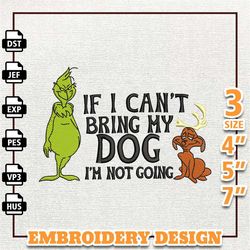 if i cant bring my dog i'm not going, retro movie christmas embroidery design, instant download