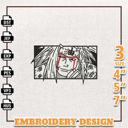 jiraiya anime design, anime embroidery design, anime machine embroidery design, gift for anime fan, instant download 1