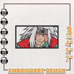 jiraiya anime design, anime embroidery design, anime machine embroidery design, gift for anime fan, instant download