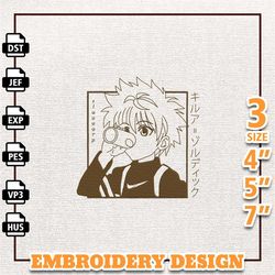 killua anime design, anime embroidery design, anime machine embroidery design, gift for anime fan, instant download 1