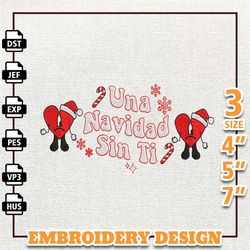merry christmas embroidery designs, bad bunny embroidery designs, un navidad sin ti embroidery, instant download