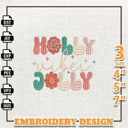 merry christmas embroidery, holly jolly vibes designs, retro christmas embroidery designs, instant download