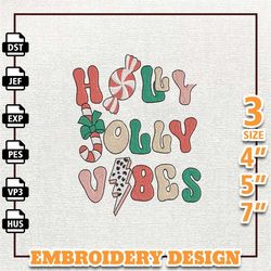 merry christmas embroidery, holly jolly vibes designs, winter embroidery files, instant download