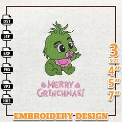 merry greenchmas embroidery design, christmas green monster embroidery design, instant download