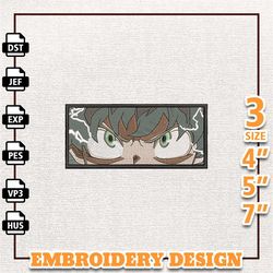 midoriya anime design, anime embroidery design, anime machine embroidery design, gift for anime fan, instant download