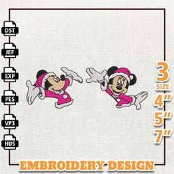 movie cartoon mouse embroidery design, retro pink christmas movie embroidery design, instant download
