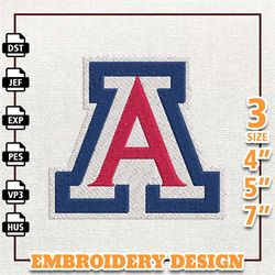 ncaa arizona wildcats, ncaa team embroidery design, ncaa college embroidery design, logo team embroidery design