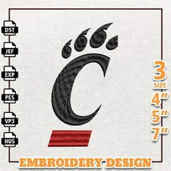 ncaa cincinnati bearcats, ncaa team embroidery design, ncaa college embroidery design, logo team embroidery design