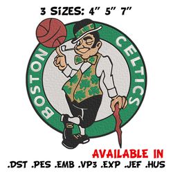 boston celtics mascot embroidery design, nba embroidery, sport embroidery, logo sport embroidery, embroidery design