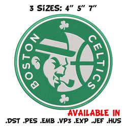 boston celtics logo embroidery design, nba embroidery, sport embroidery,logo sport embroidery, embroidery design