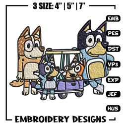 bluey family embroidery design, bluey embroidery, embroidery file, cartoon design, cartoon shirt, digital download