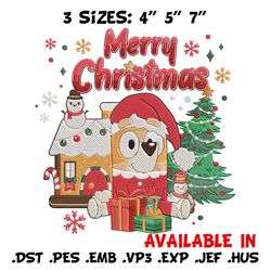 bingo merry chrismas embroidery design,bluey embroidery, embroidery file, chrismas embroidery, digital download