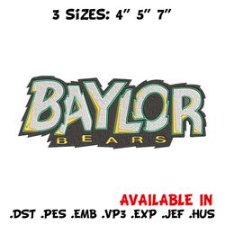 baylor bears logo embroidery design, ncaa embroidery, embroidery design, logo sport embroidery, sport embroidery