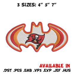 batman symbol tampa bay buccaneers embroidery design, buccaneers embroidery, nfl embroidery, logo sport embroidery