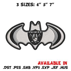 batman symbol las vegas raiders embroidery design, las vegas raiders embroidery, nfl embroidery, logo sport embroidery