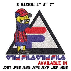 bart simpson fila embroidery design, simpson fila embroidery, logo design, embroidery file, fila logo, instant download