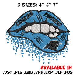 carolina panthers dripping lips embroidery design, carolina panthers embroidery, nfl embroidery, logo sport embroidery