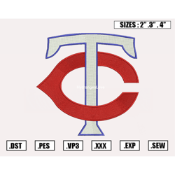 minnesota twins embroidery designs, mlb logo embroidery files, machine embroidery design file, digital download