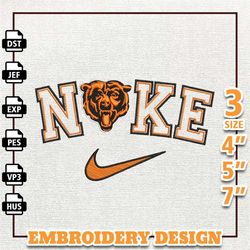 nfl chicago bears, nike nfl embroidery design, nfl team embroidery design, nike embroidery design, instant download 4