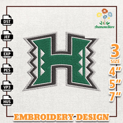 NCAA Hawai'i Rainbow Warriors, NCAA Team Embroidery Design, NCAA College Embroidery Design, Logo Team Embroidery Design,