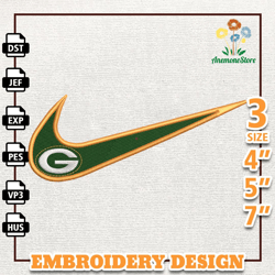 NFL Green Bay Packers, Nike NFL Embroidery Design, NFL Team Embroidery Design, Nike Embroidery Design, Instant Download