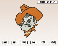 oklahoma state cowboys mascot embroidery designs, ncaa embroidery design file instant download