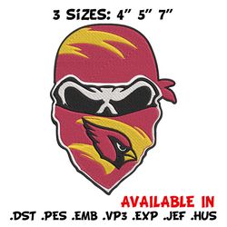 arizona cardinals skull embroidery design, arizona cardinals embroidery, nfl embroidery, logo sport embroidery