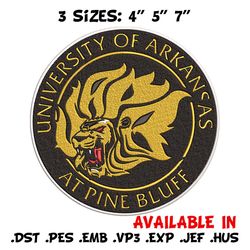 arkansas pine bluff logo embroidery design, ncaa embroidery, sport embroidery, logo sport embroidery, embroidery design