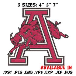 arkansas razorbacks logo embroidery design, ncaa embroidery, sport embroidery,logo sport embroidery,embroidery design