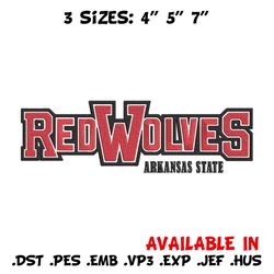 arkansas state logo embroidery design, ncaa embroidery, embroidery design, logo sport embroidery, sport embroidery