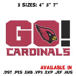 arizona cardinals go embroidery design, cardinals embroidery, nfl embroidery, sport embroidery, embroidery design