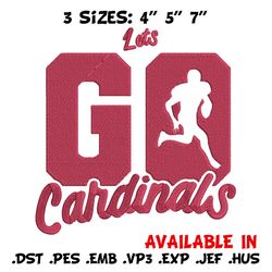 arizona cardinals let's go embroidery design, cardinals embroidery, nfl embroidery, sport embroidery, embroidery design