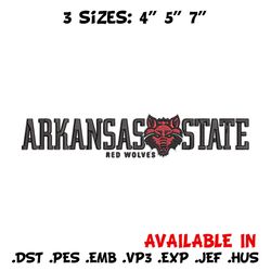 arkansas state logo embroidery design, ncaa embroidery,sport embroidery,logo sport embroidery,embroidery design