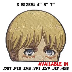 armin peeker embroidery design, aot embroidery, embroidery file, anime embroidery, anime shirt, digital download